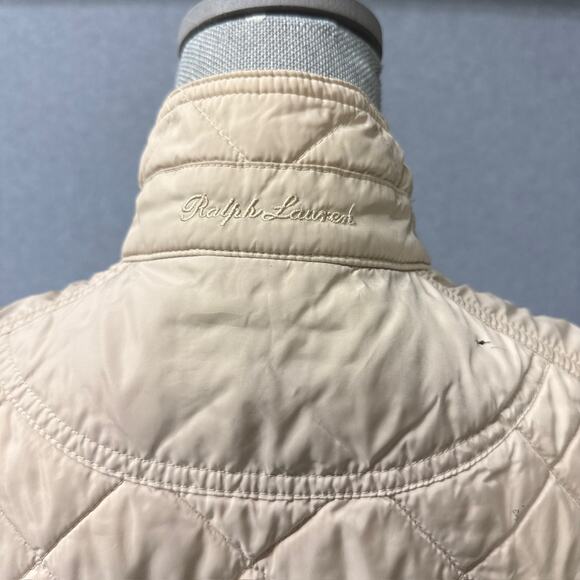 Polo Golf Ralph Lauren Beige Sleeveless Quilted Lightweight Vest Women's Small - Picture 10 of 16
